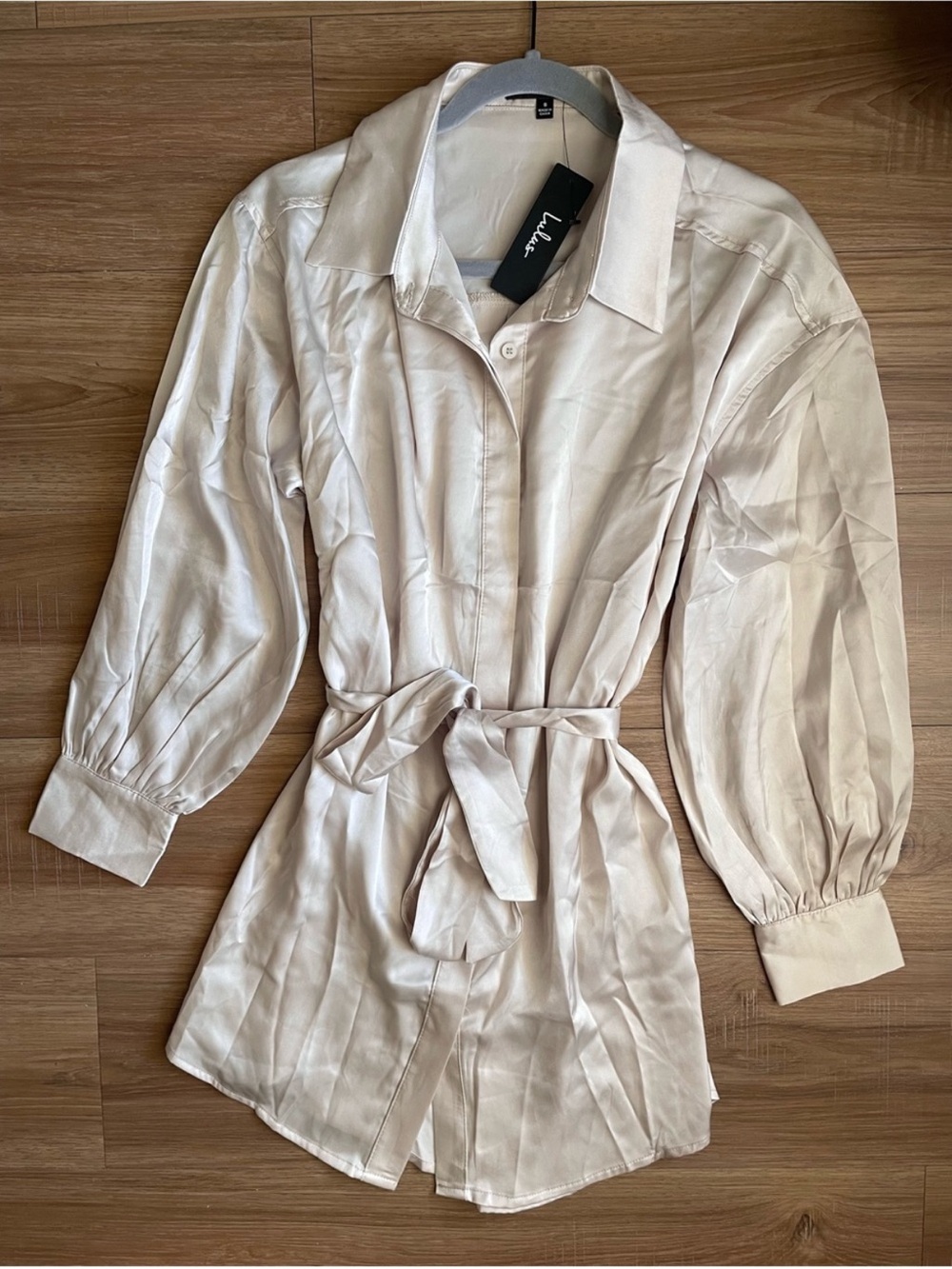 Lulu's Button-Front Tie-Waist Mini Dress
